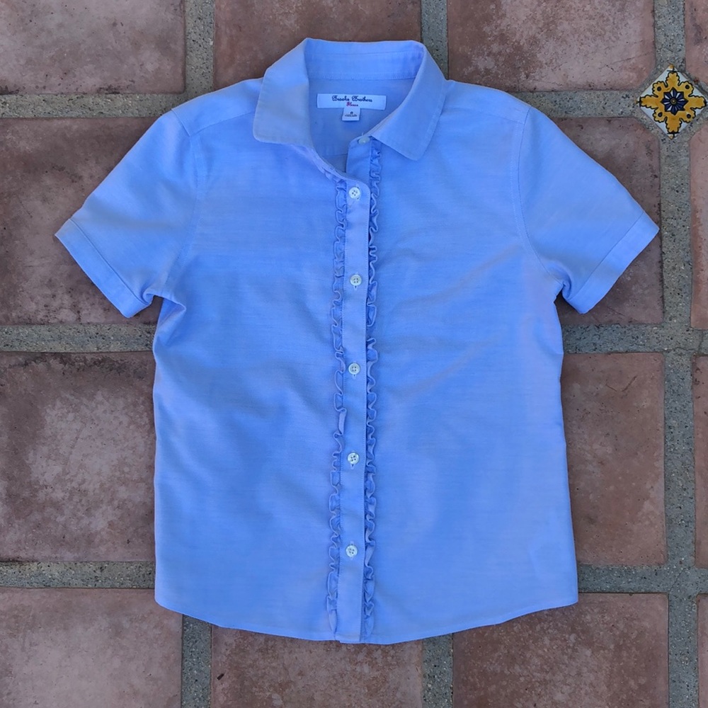 Brooks Brothers Girls Ruffle Front Blouse size 8